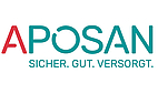 Logo mit dem Schriftzug 'APOSAN' in Großbuchstaben und darunter der Slogan 'SICHER. GUT. VERSORGT.'