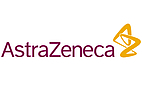 Das AstraZeneca-Logo mit dem Schriftzug in rot und einem stilisierten gelben Symbol rechts davon.