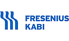 Blaues Logo mit drei geschwungenen Linien links und dem Schriftzug 'FRESENIUS KABI' rechts