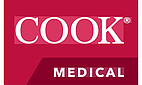 Logo mit weißer Schrift 'COOK' und 'MEDICAL' auf rotem Hintergrund