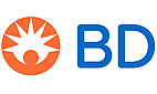 Blaues BD-Logo mit orangefarbenem Kreis, der eine stilisierte Sonne mit Strahlen und einem Punkt in der Mitte zeigt